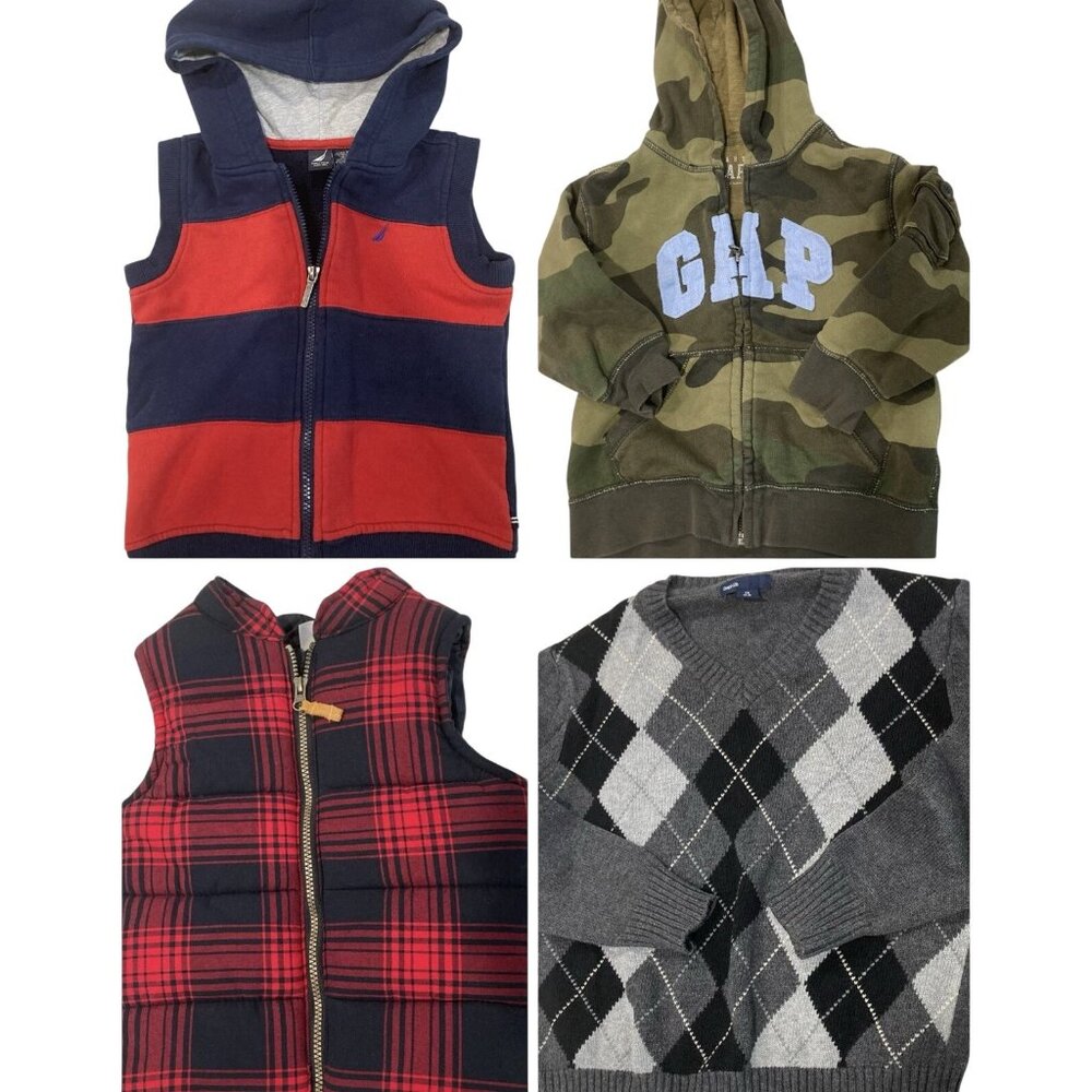 Little Boys Outerwear Jacket Lot size 4 Puffer Vest Hoodie Sweatshirt Sweater